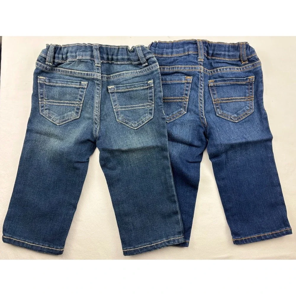 2 The Children's Place Baby Boy 9 12 Mos Jeans‎ Lot Stretch Straight 10